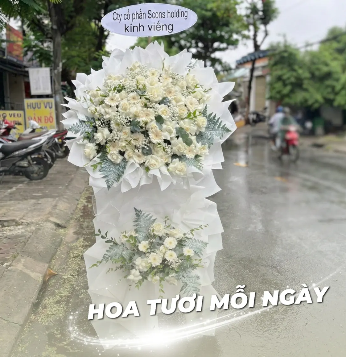 Ảnh 6 của Kệ Hoa Hồng Đỏ & Hồng Phấn & Hoa Baby - Chia Buồn