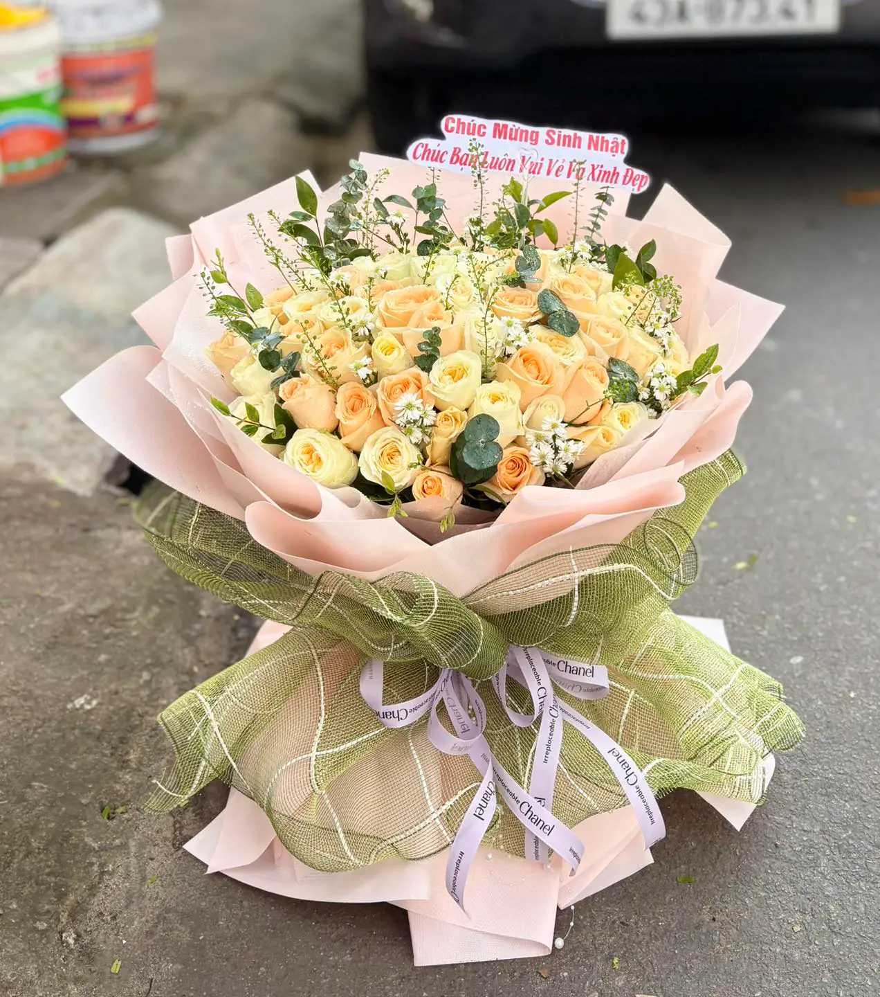 Ảnh 5 của Bó Hoa Hoa Baby & Hồng & Bạch Đàn - Sinh Nhật