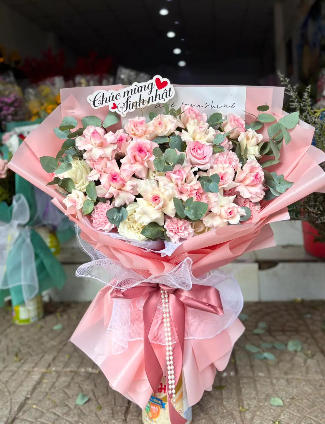 Ảnh 2 của Bó Hoa Hoa Baby & Hồng & Bạch Đàn - Sinh Nhật