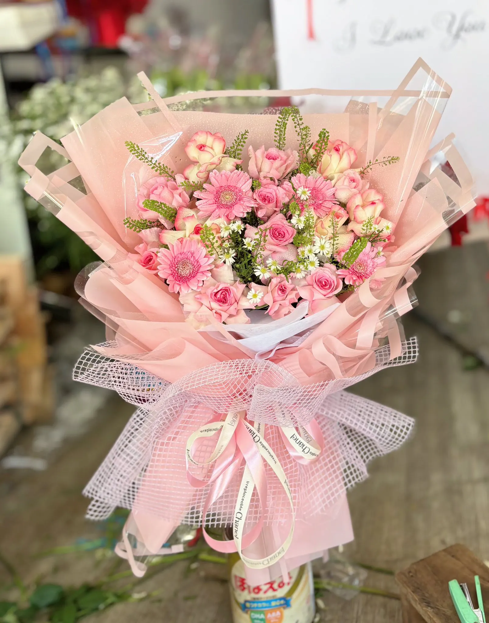 Ảnh 10 của Bó Hoa Hồng Phấn & Cúc Hồng & Hoa Baby - Hoa Tươi