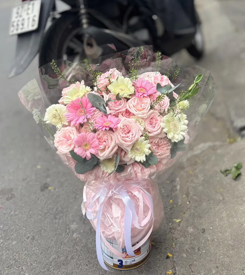 Ảnh 3 của Bó Hoa Hồng Phấn & Hoa Baby & Hồng - Hoa Tươi