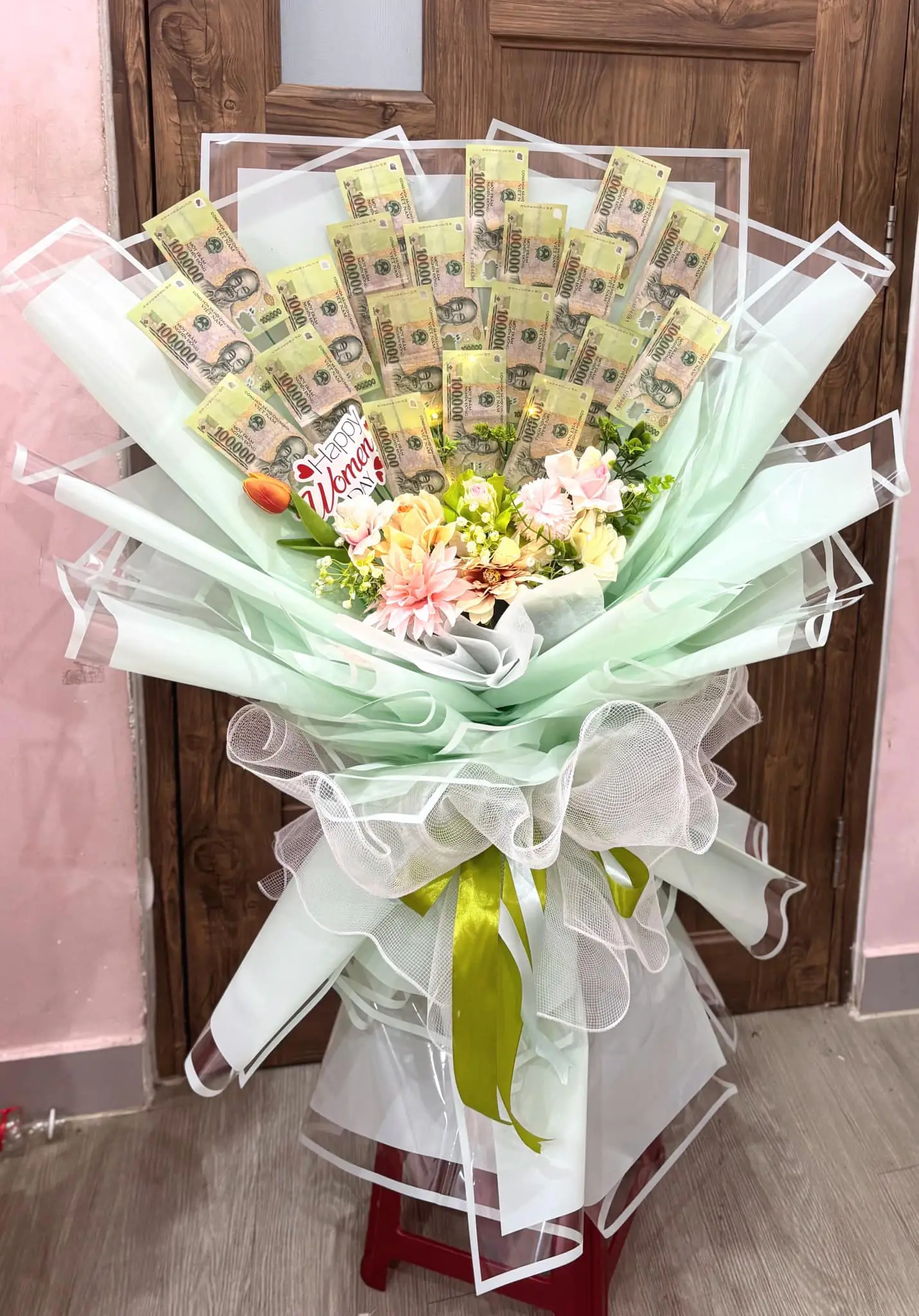 Ảnh 5 của Bó Hoa Hồng Vàng & Hồng Kem & Hoa Baby - Hoa Tươi