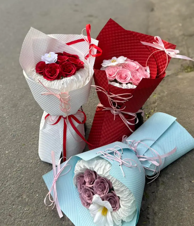 Ảnh 3 của Bó Hoa Hồng Vàng & Hồng Kem & Hoa Baby - Hoa Tươi