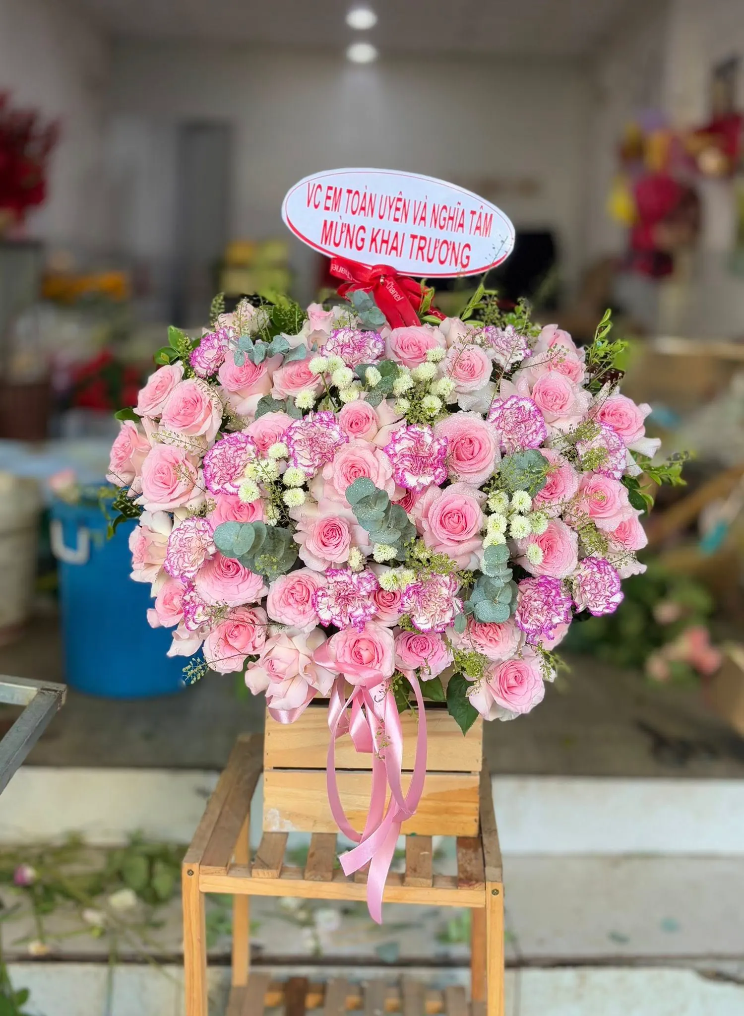 Ảnh 7 của Hộp Hoa Hồng Đỏ & Hồng Phấn & Hồng - Khai Trương