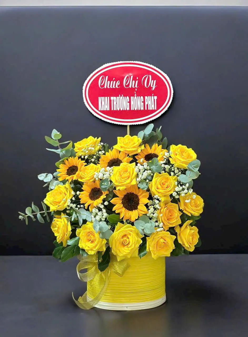 Ảnh 4 của Hộp Hoa Hồng Phấn & Hồng & Cúc Họa Mi - Khai Trương