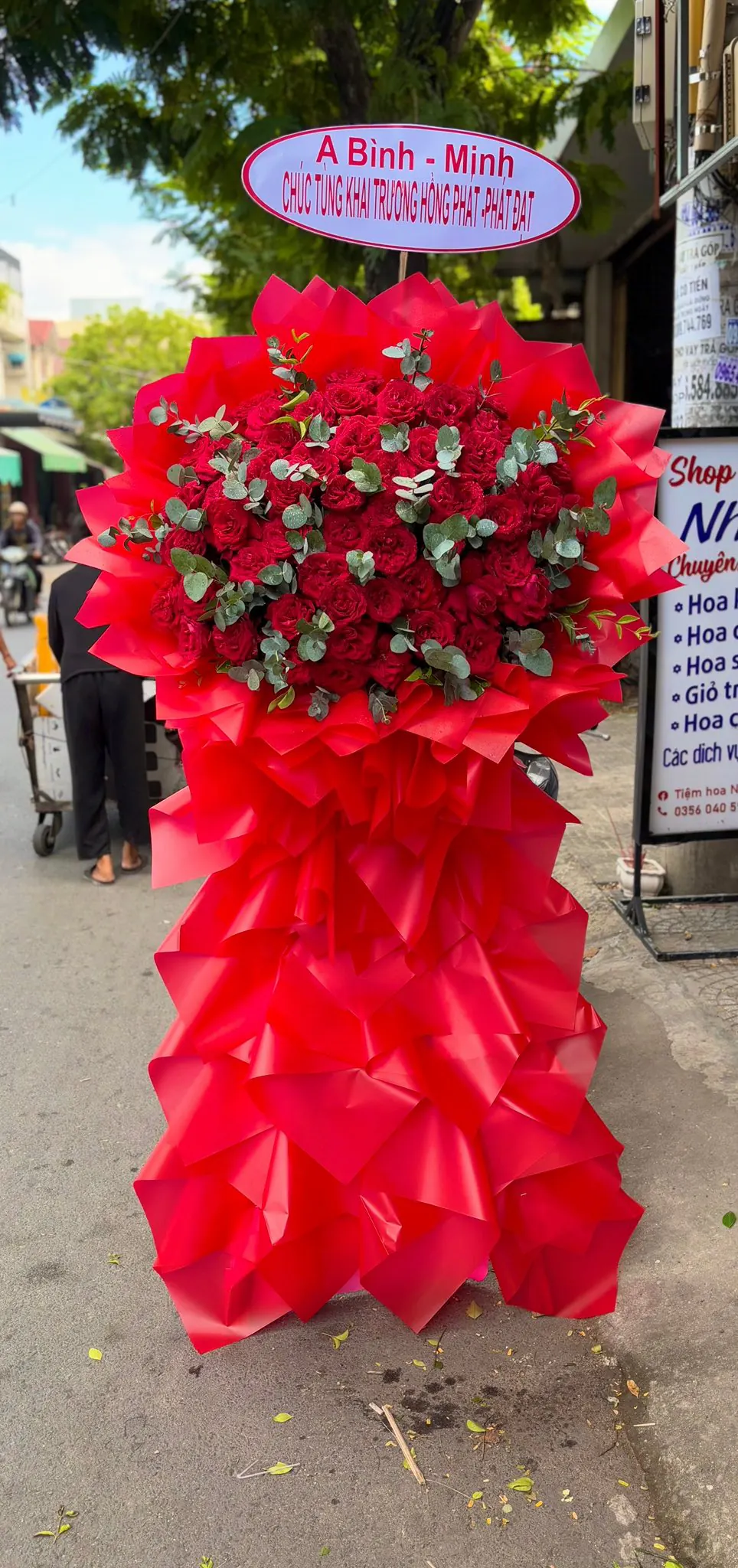 Ảnh 4 của Kệ Hoa Hồng Phấn & Cúc Hồng & Hồng - Khai Trương