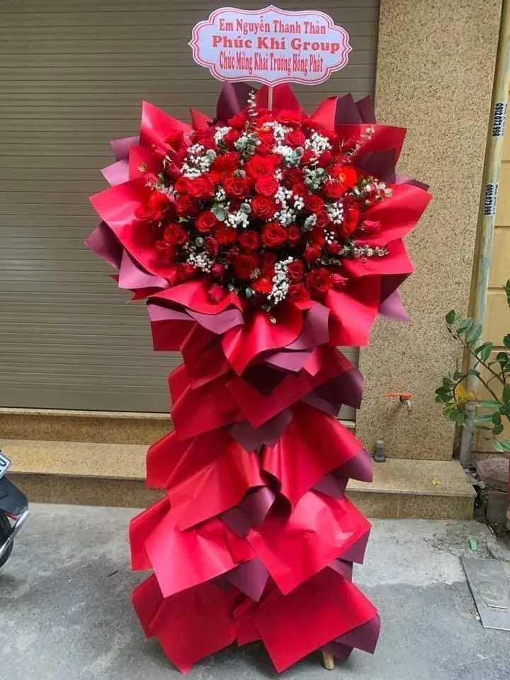 Kệ Hoa Hồng Đỏ & Hoa Baby & Hồng - Khai Trương