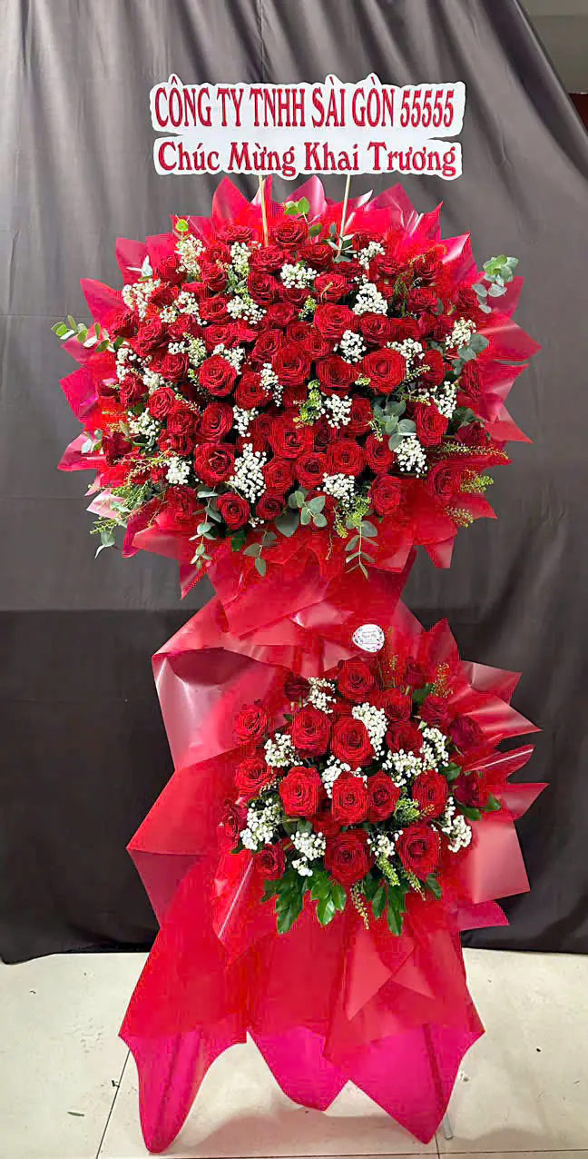 Ảnh 4 của Kệ Hoa Hồng Đỏ & Hồng & Cúc - Khai Trương