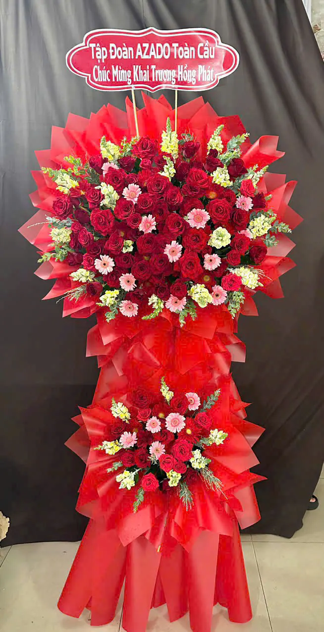 Kệ Hoa Hồng Đỏ & Hồng & Cúc - Khai Trương