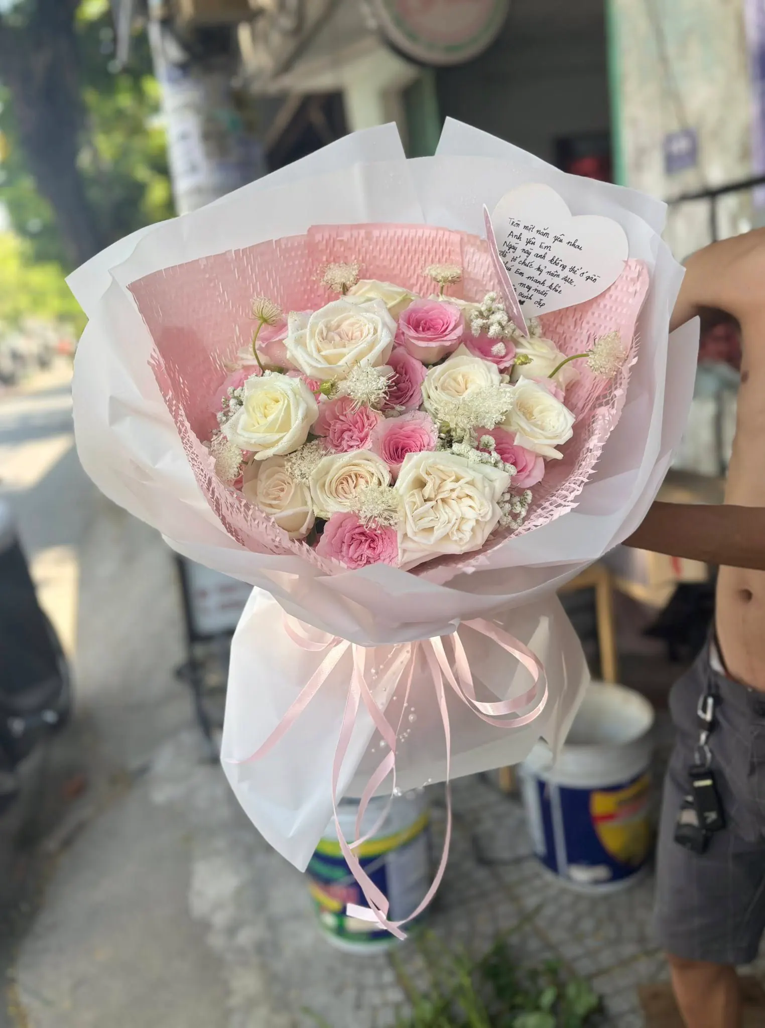 Ảnh 3 của Bó Hoa Hồng Đỏ & Hồng - Valentine