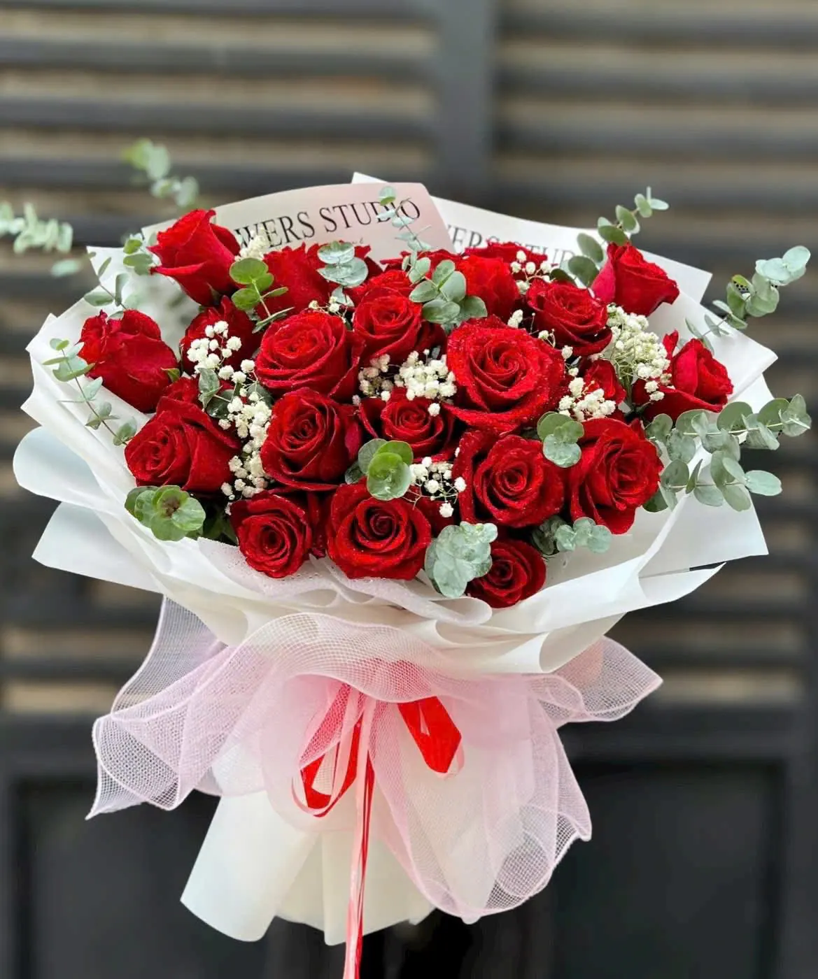 Ảnh 6 của Bó Hoa Hồng Đỏ & Hồng Phấn & Hồng - Valentine