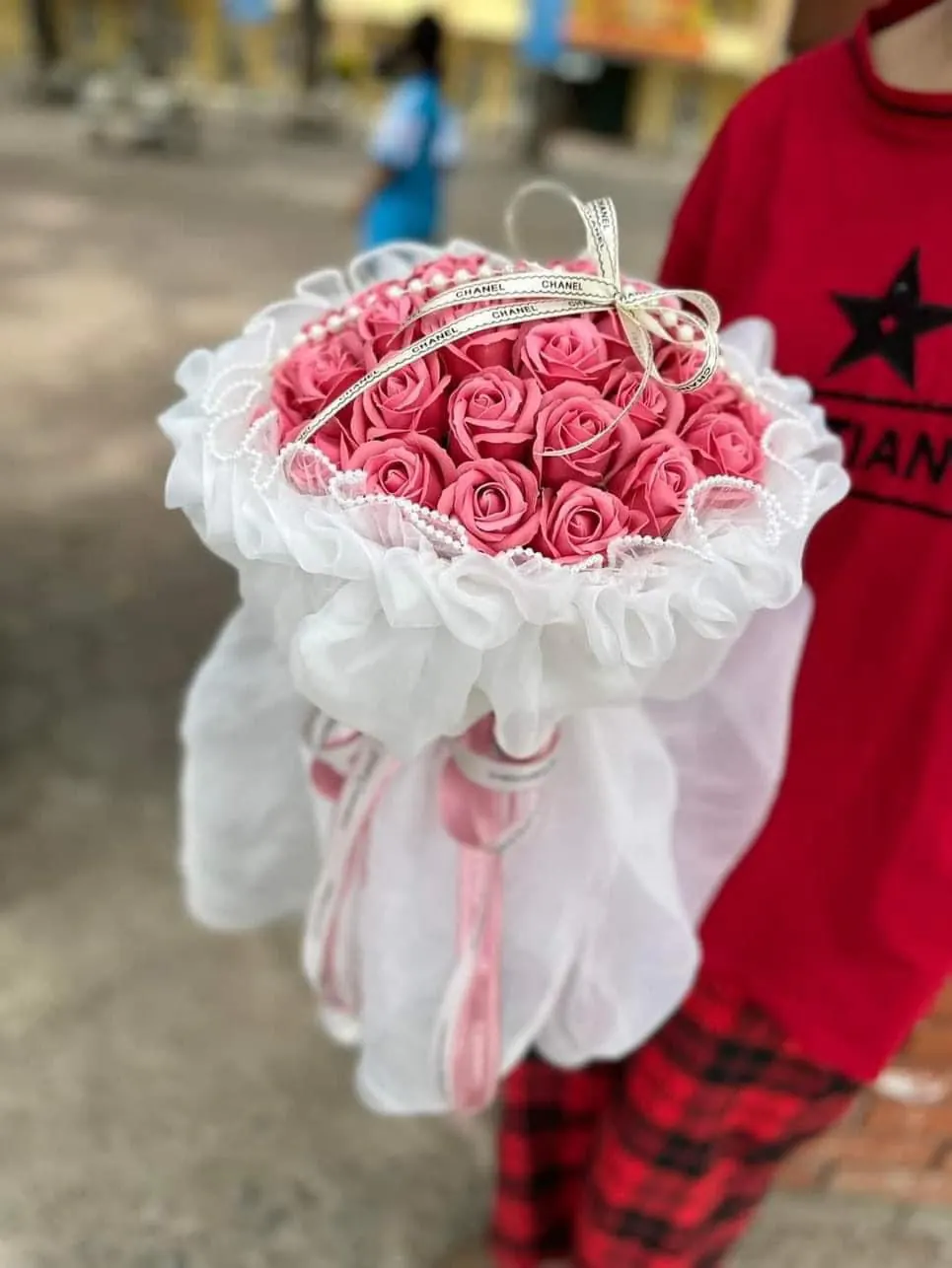 Ảnh 10 của Bó Hoa Hồng Trắng & Hồng Phấn & Cúc Hồng - Valentine
