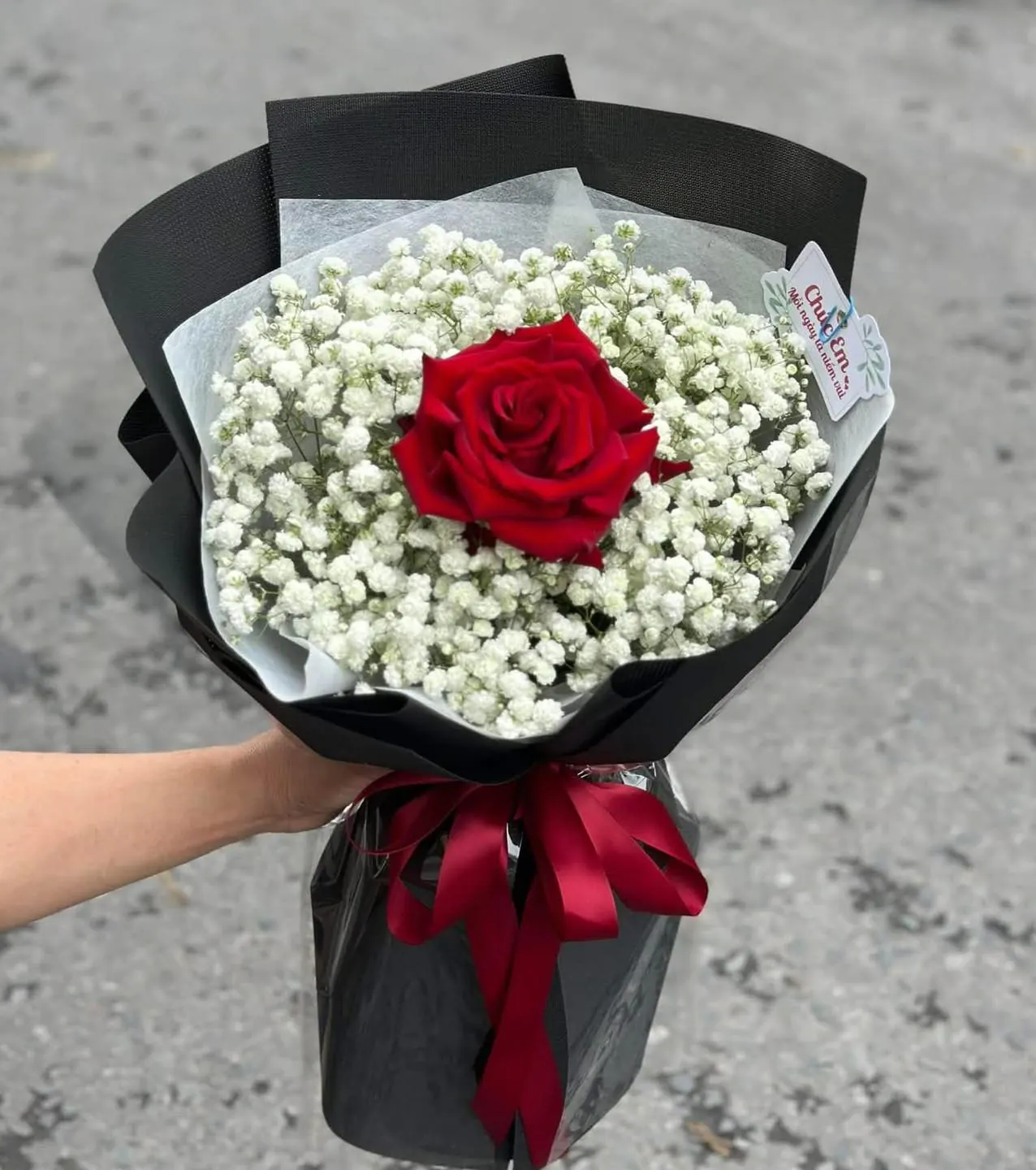 Ảnh 7 của Bó Hoa Hồng Phấn & Hoa Baby & Hồng - Valentine