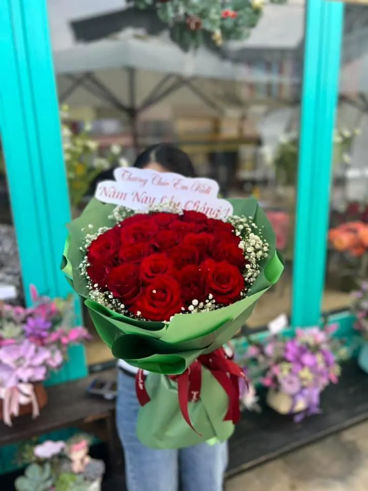 Ảnh 5 của Bó Hoa Hồng Phấn & Hoa Baby & Hồng - Valentine