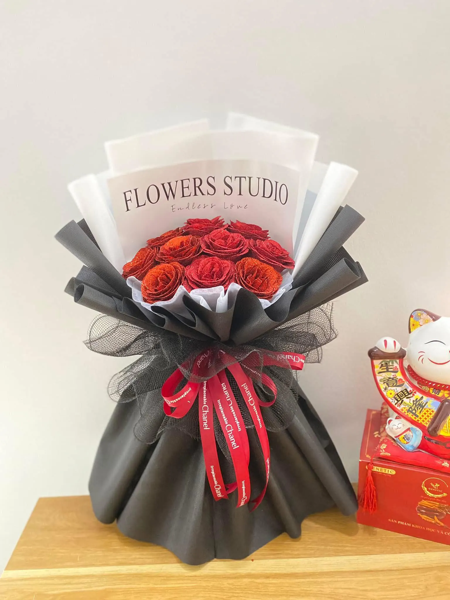 Ảnh 4 của Bó Hoa Hình Trái Tim Hồng Trắng & Hồng Đỏ & Hồng - Valentine