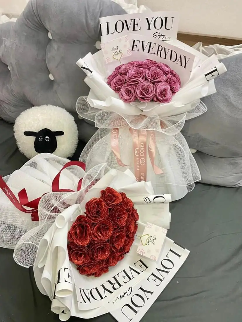 Ảnh 9 của Bó Hoa Hồng Phấn & Hoa Baby & Hồng - Valentine