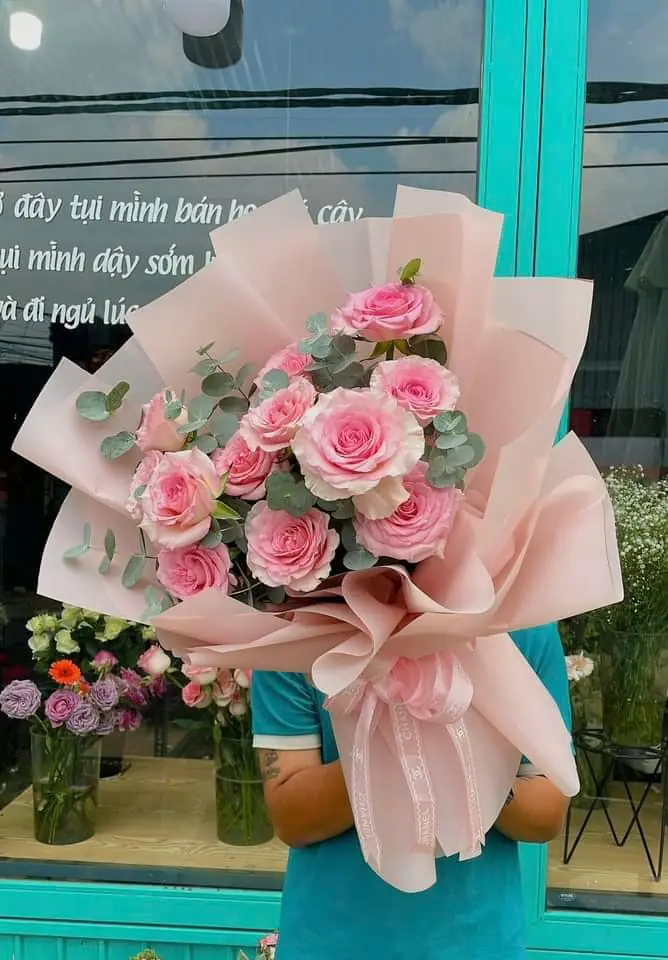 Ảnh 3 của Bó Hoa Hồng Phấn & Hoa Baby & Hồng - Valentine
