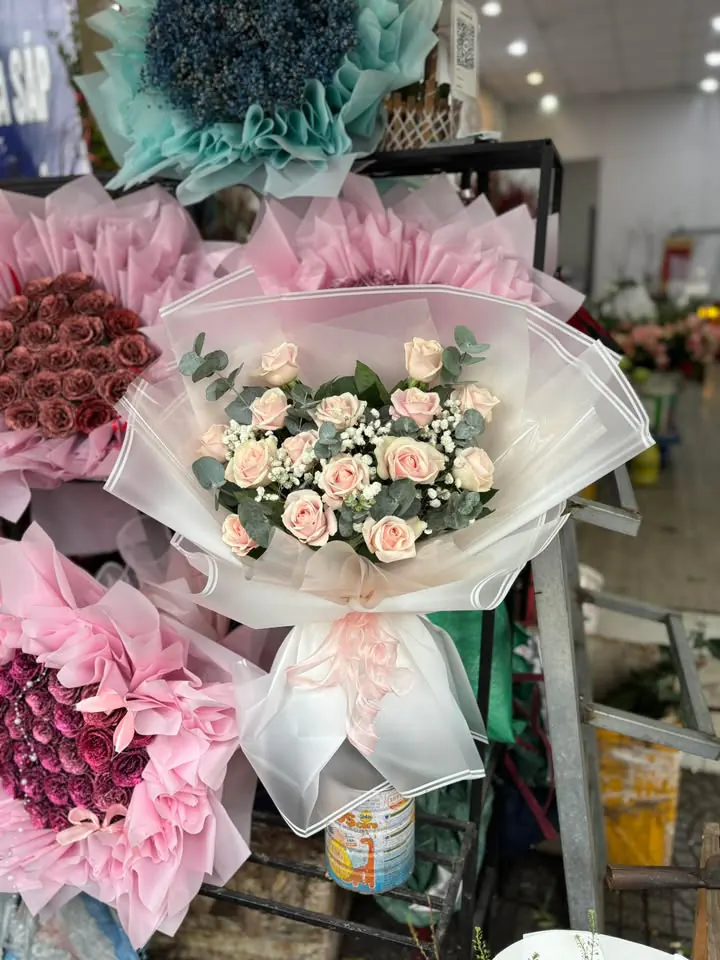Ảnh 9 của Bó Hoa Hồng Phấn & Hoa Baby & Hồng - Valentine