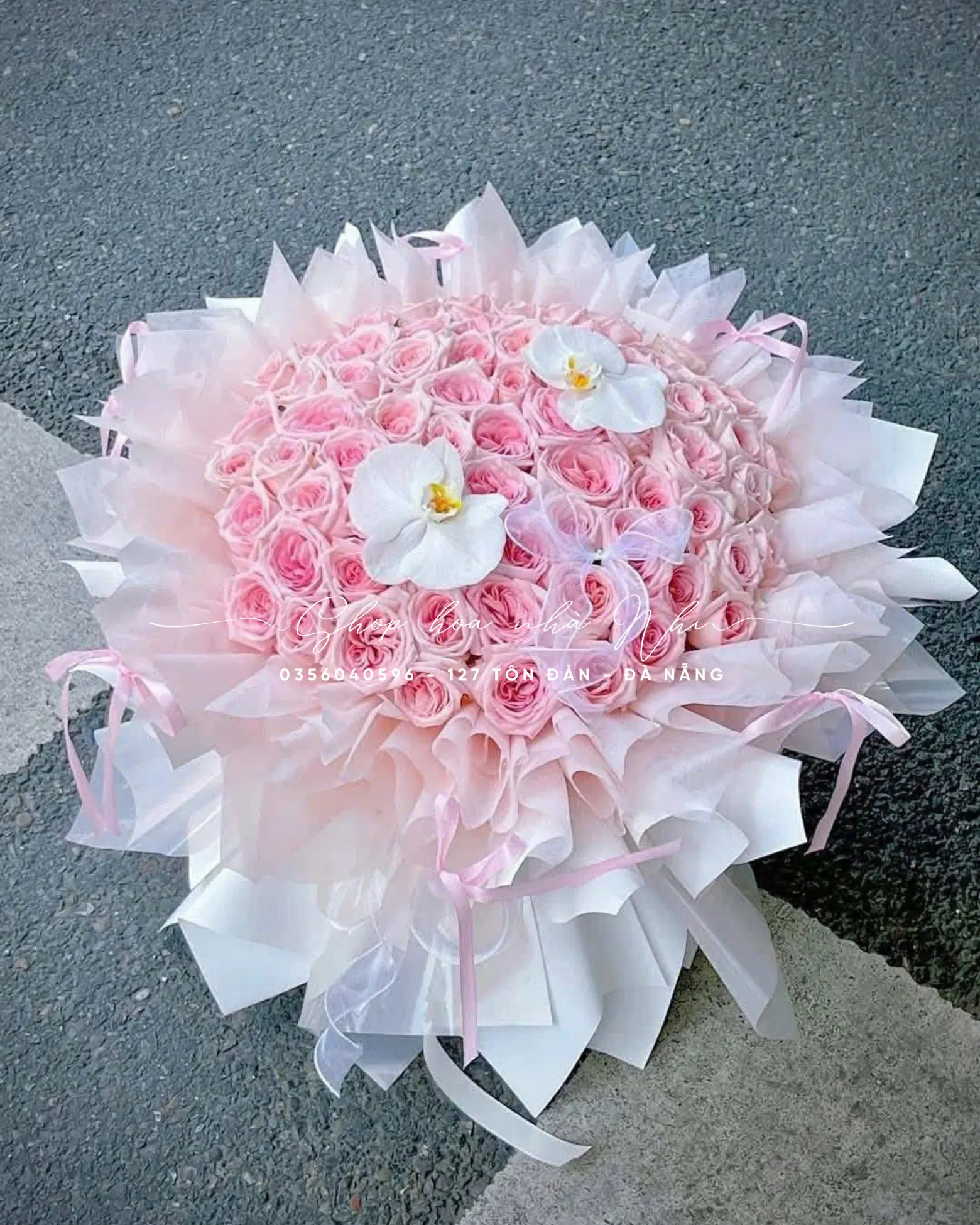 Ảnh 8 của Bó Hoa Hồng Trắng & Cúc Hồng & Hồng - Valentine