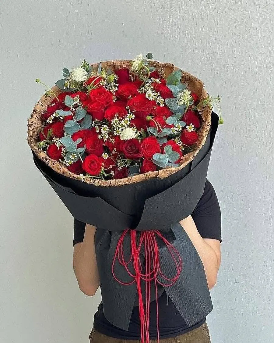 Ảnh chính của Giỏ Hoa Hồng Đỏ & Hoa Baby & Hồng - Valentine