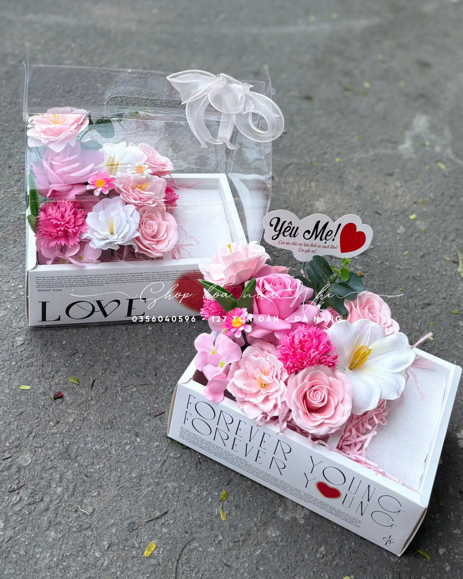 Ảnh 7 của Hộp Hoa Hồng Phấn & Cúc Hồng & Hồng - Valentine