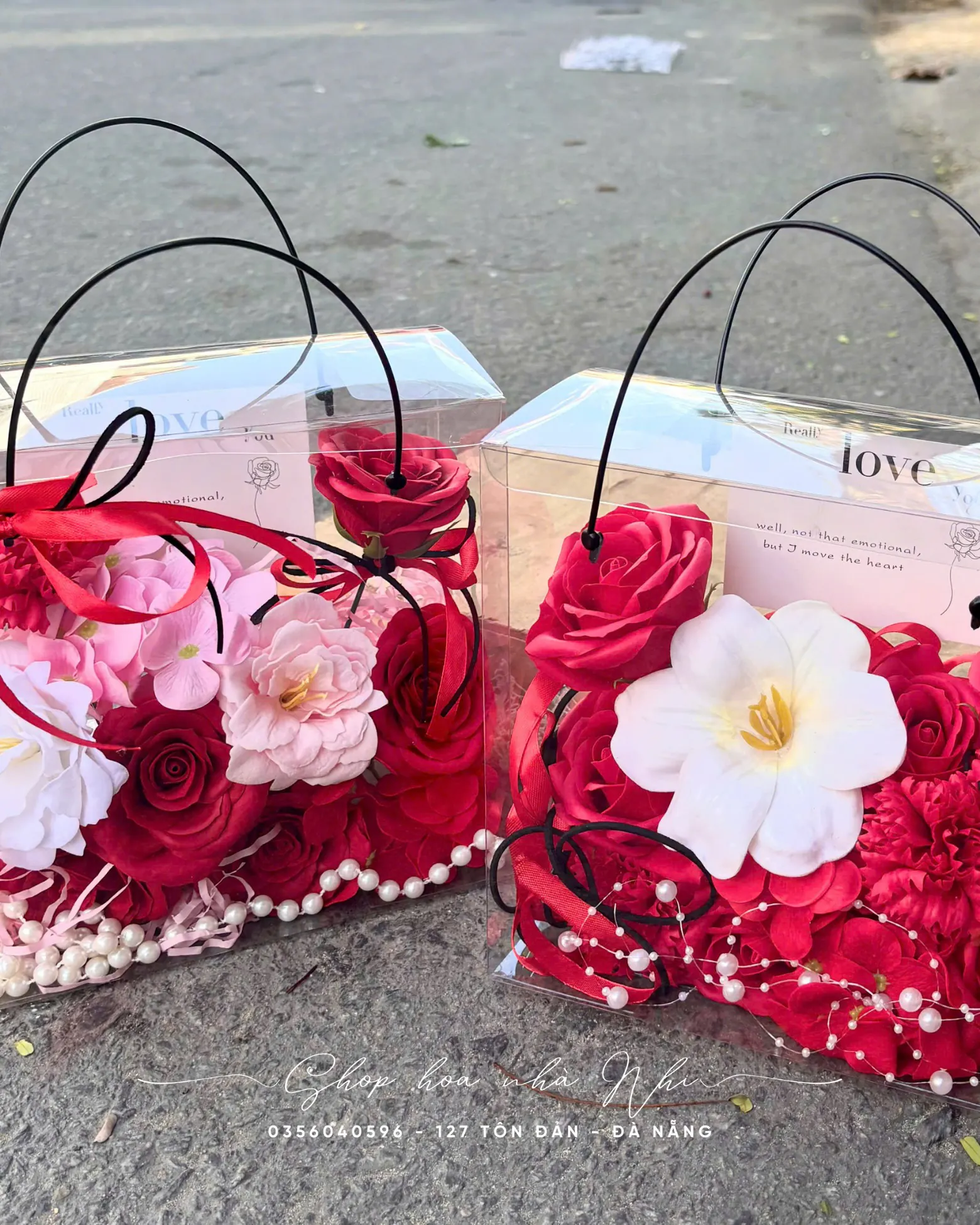 Ảnh 6 của Hộp Hoa Hồng Phấn & Cúc Hồng & Hồng - Valentine