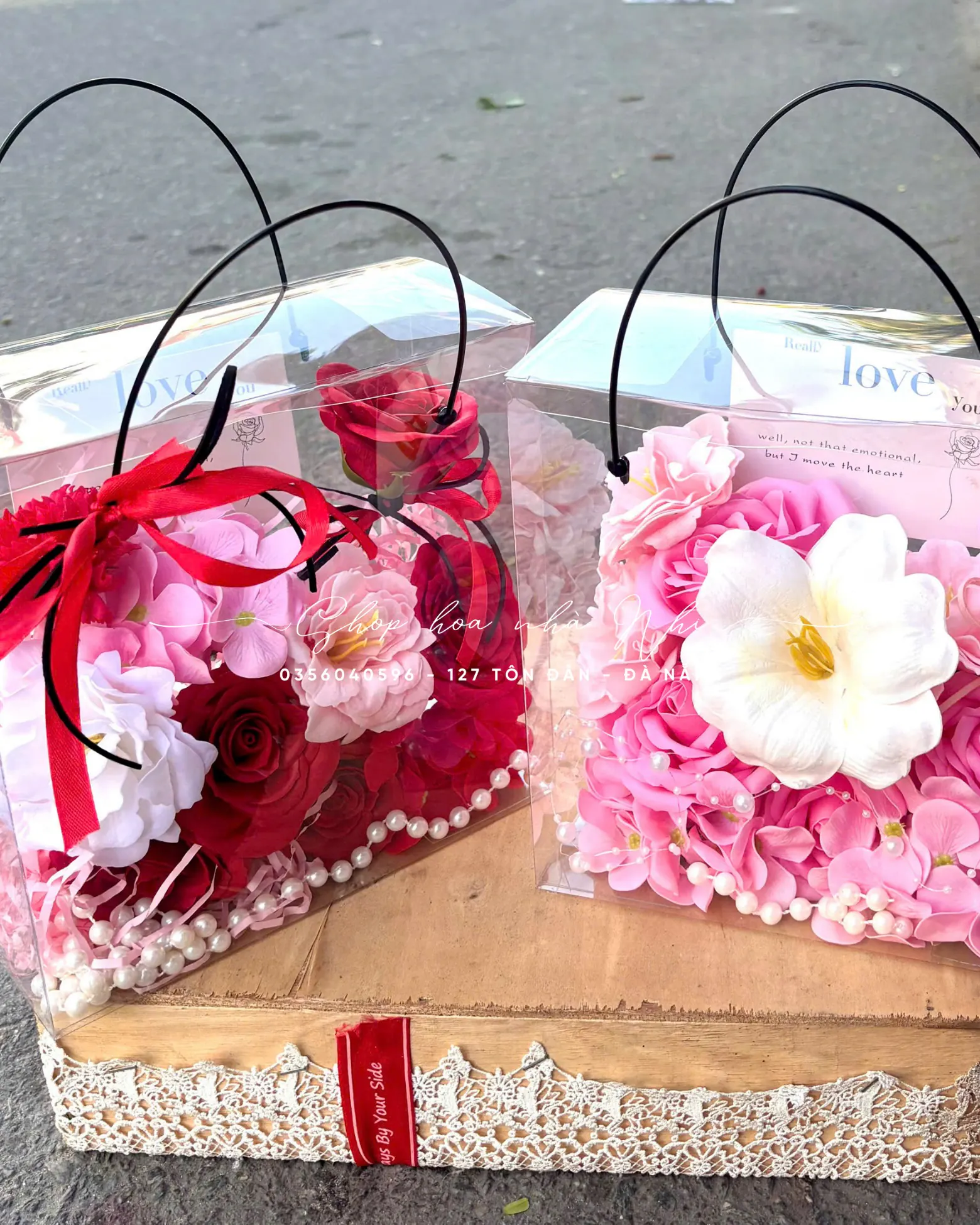 Ảnh 5 của Hộp Hoa Hồng Phấn & Cúc Hồng & Hồng - Valentine