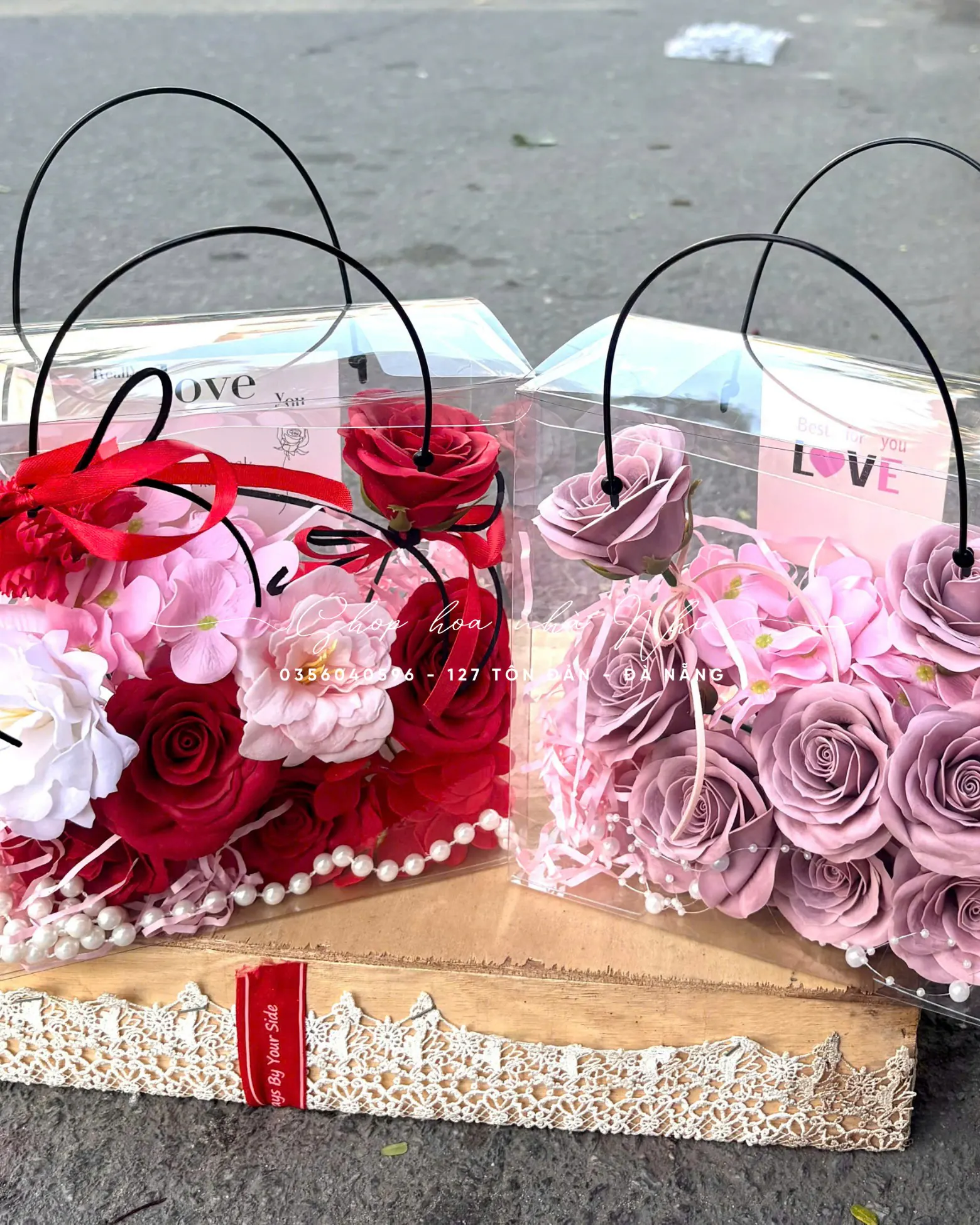Ảnh 4 của Hộp Hoa Hồng Phấn & Cúc Hồng & Hồng - Valentine