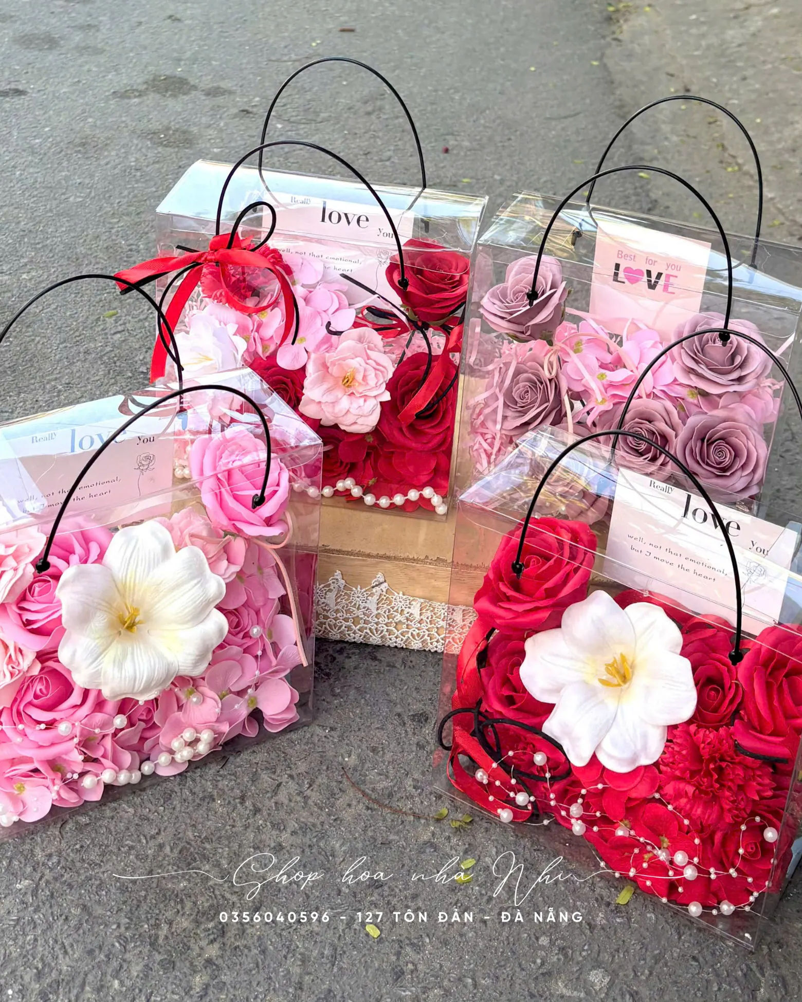 Ảnh 3 của Hộp Hoa Hồng Phấn & Cúc Hồng & Hồng - Valentine