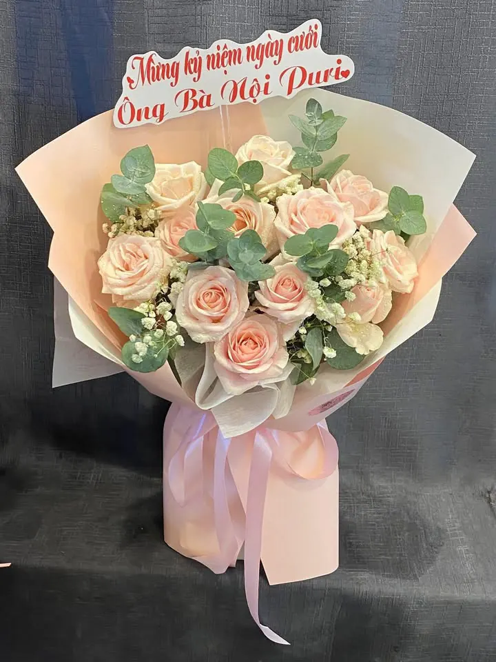 Ảnh 7 của Bó Hoa Hồng Trắng & Hoa Baby & Mẫu Đơn Trắng - Cưới Hỏi