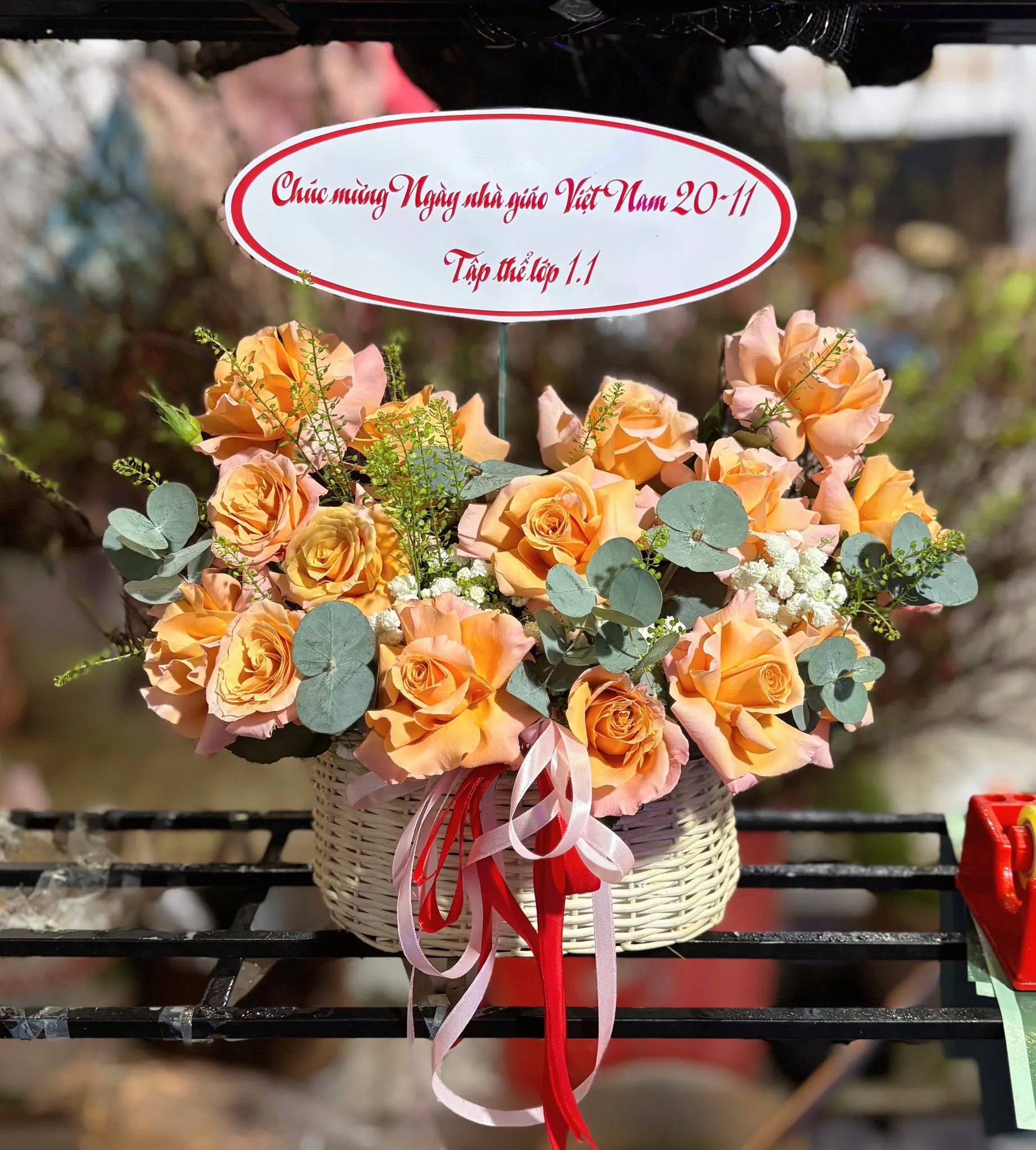 Ảnh 4 của Giỏ Hoa Hồng Đỏ & Hoa Baby & Hồng - Chúc Mừng