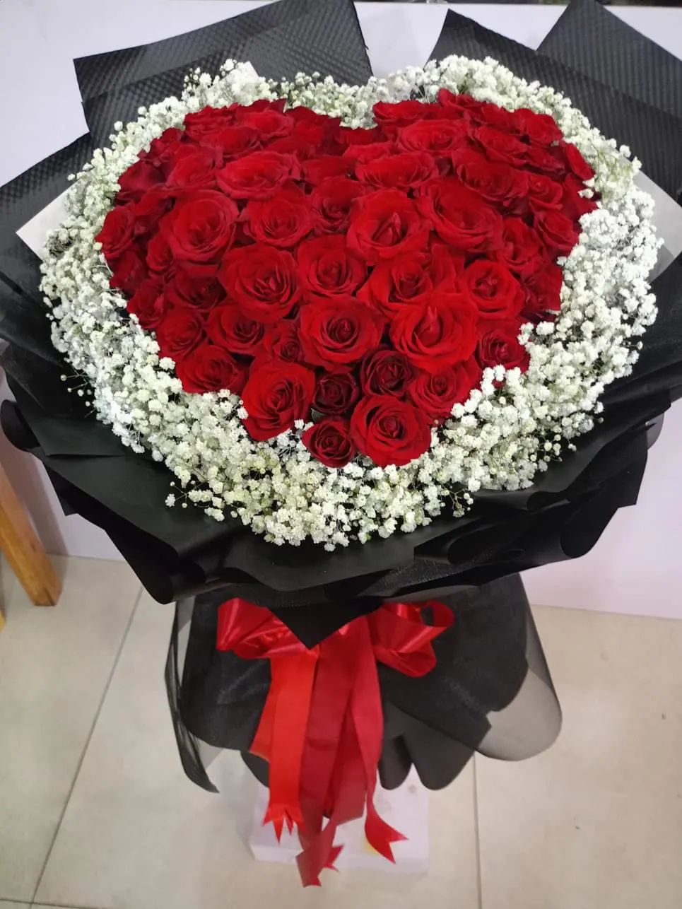 Ảnh 3 của Bó Hoa Hình Trái Tim Hoa Baby - Valentine