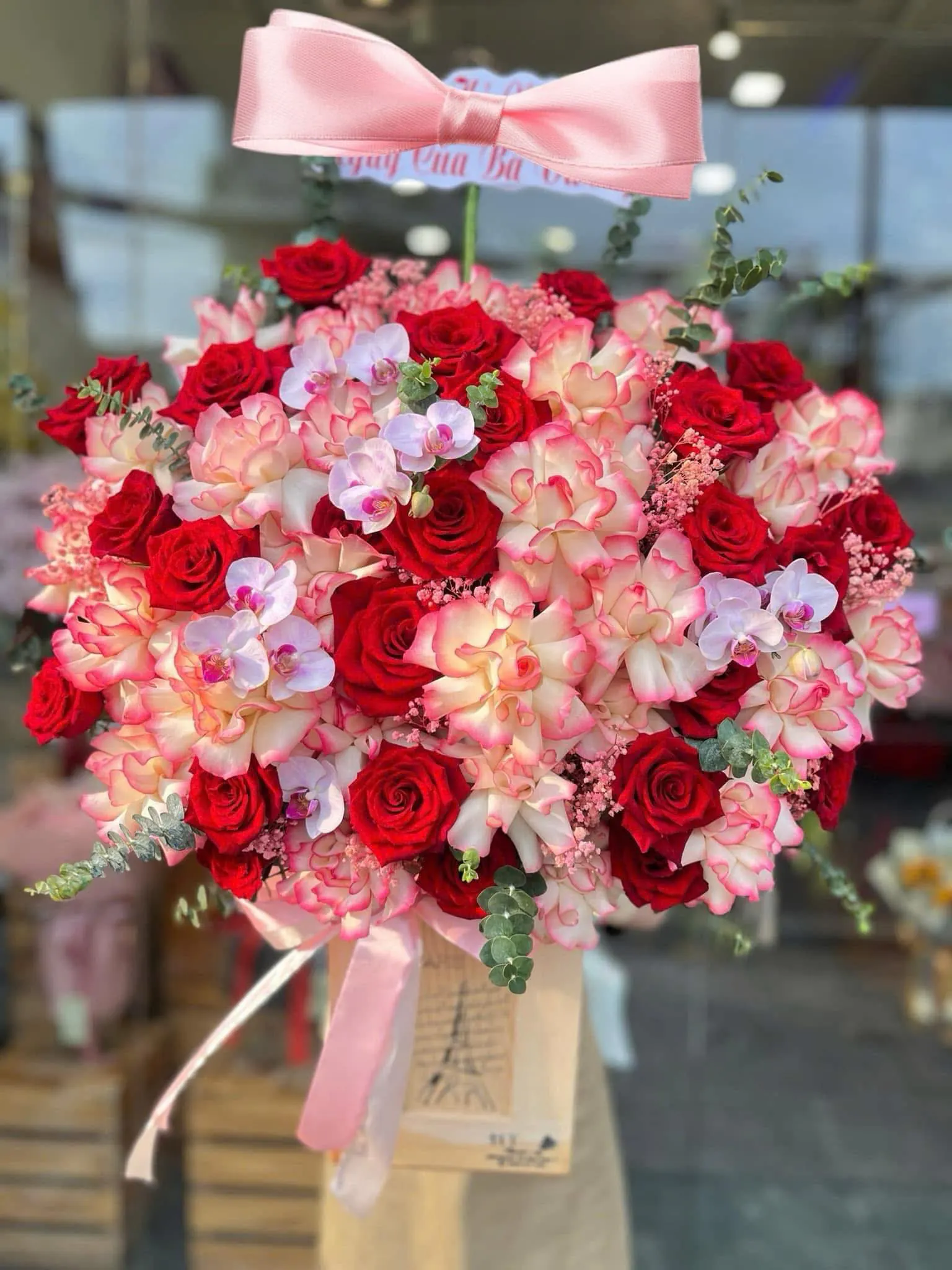 Ảnh chính của Kệ Hoa Hồng Đỏ & Hồng & Lan - Hoa Tươi